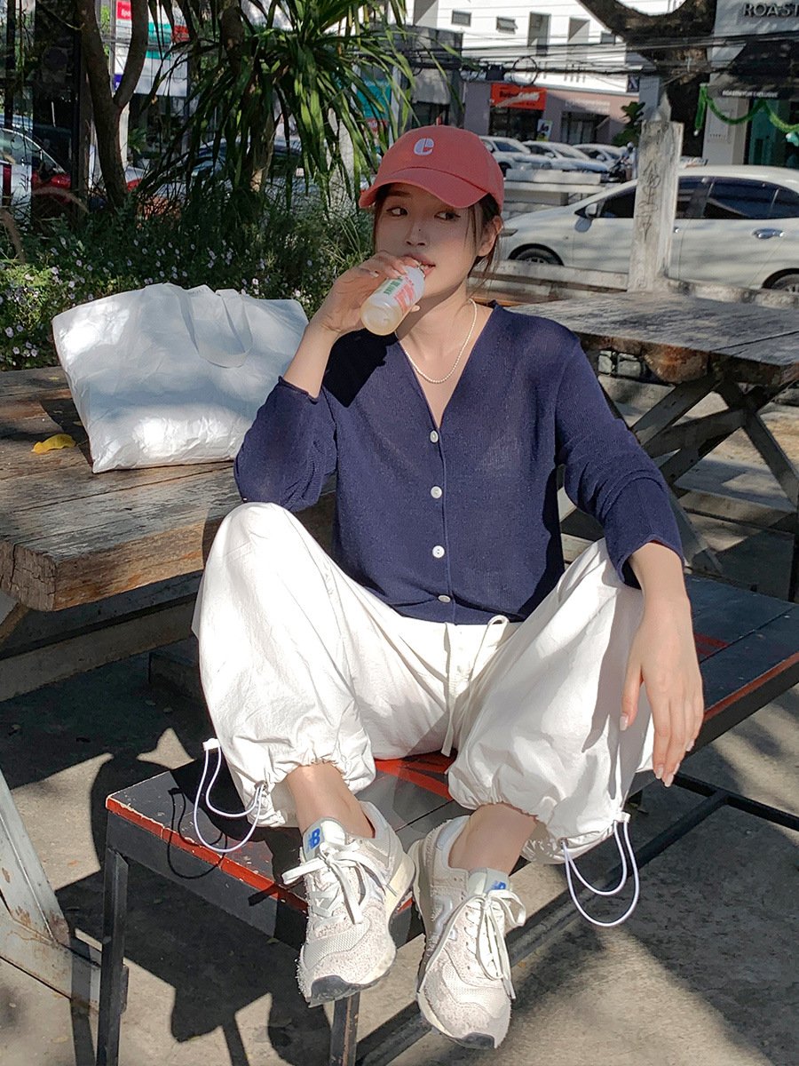 V-neck Casual Cool Women's sweater 41MP39199 - 图片 4