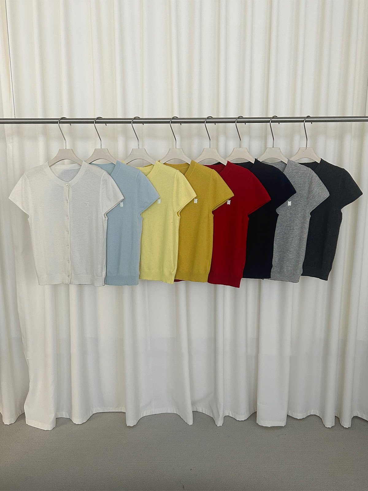 60%wool short-sleeved cardigan sweater 25418 - 图片 6