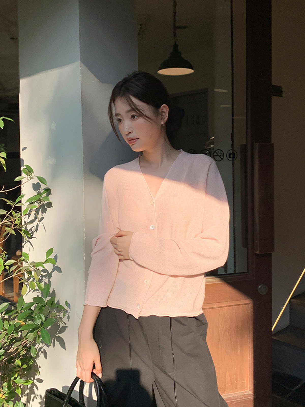 V-neck Casual Cool Women's sweater 41MP39199 - 图片 2