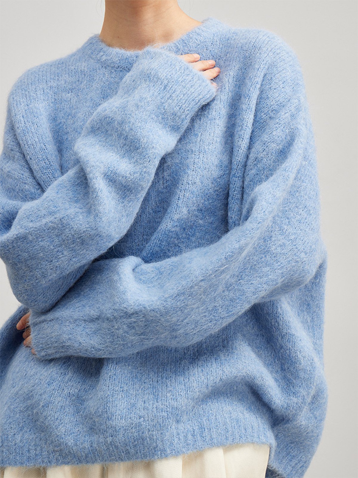 78%Alpaca Pullover Sweater FL2165 - 图片 2