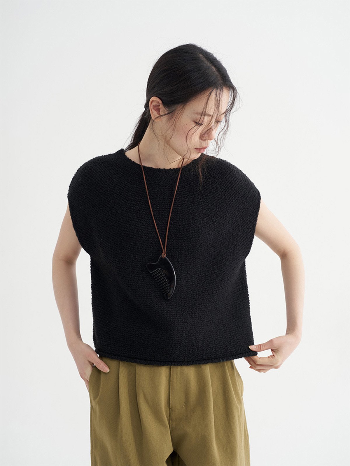 80%Wool Round-neck Vest 52367 - 图片 2
