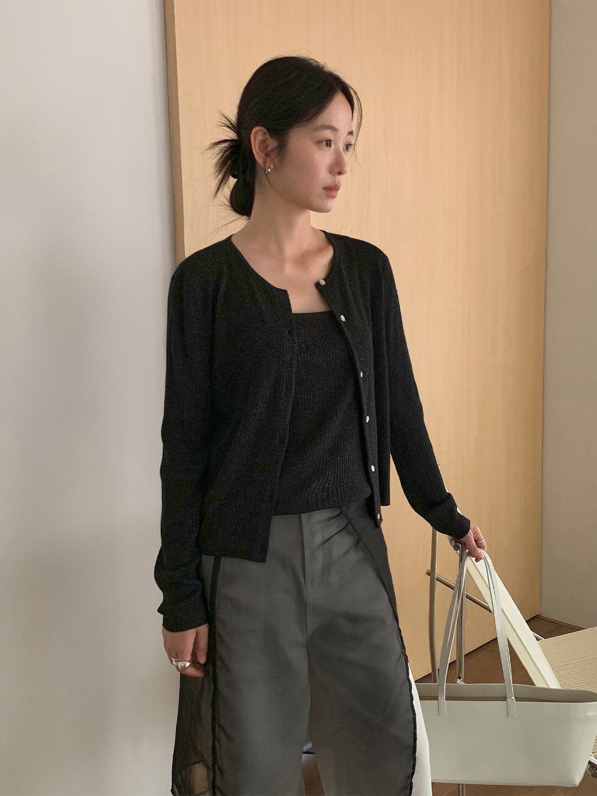 Wool Knitwear vest two-piece set 25657