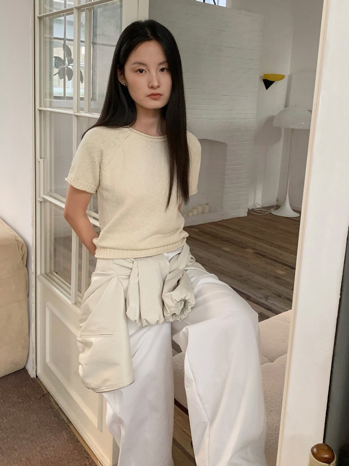 100%Cotton Short-sleeved Knitted Sweater 24650 - 图片 3