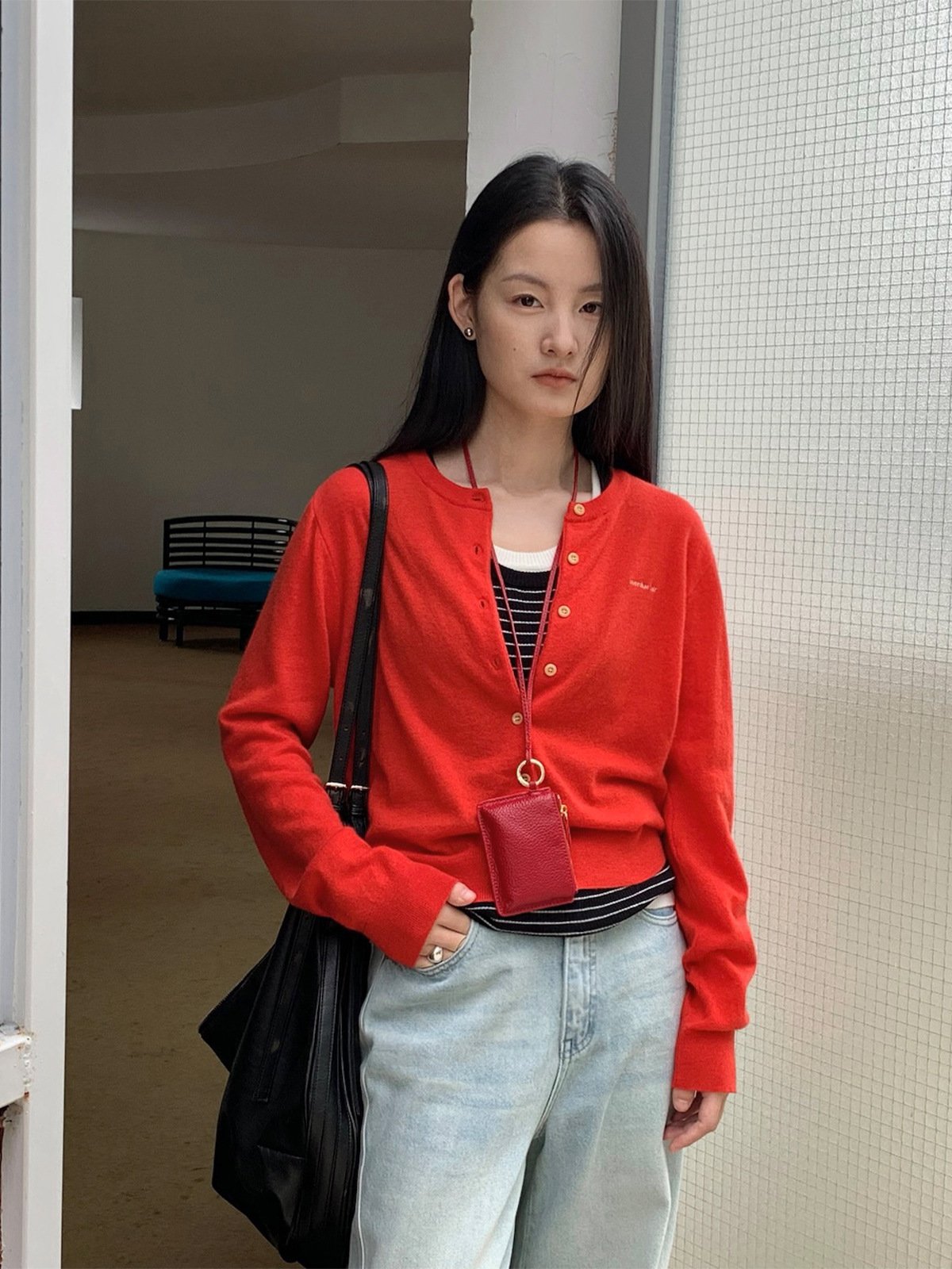 100% wool Single-breasted Cardigan Knitwear SweaterMG1234