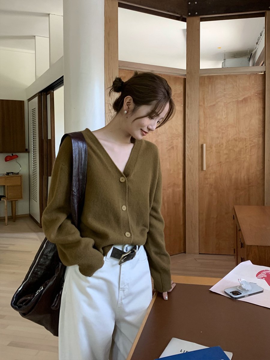 80%Wool Causal Knitted Cardigan Sweaters 52698 - 图片 3