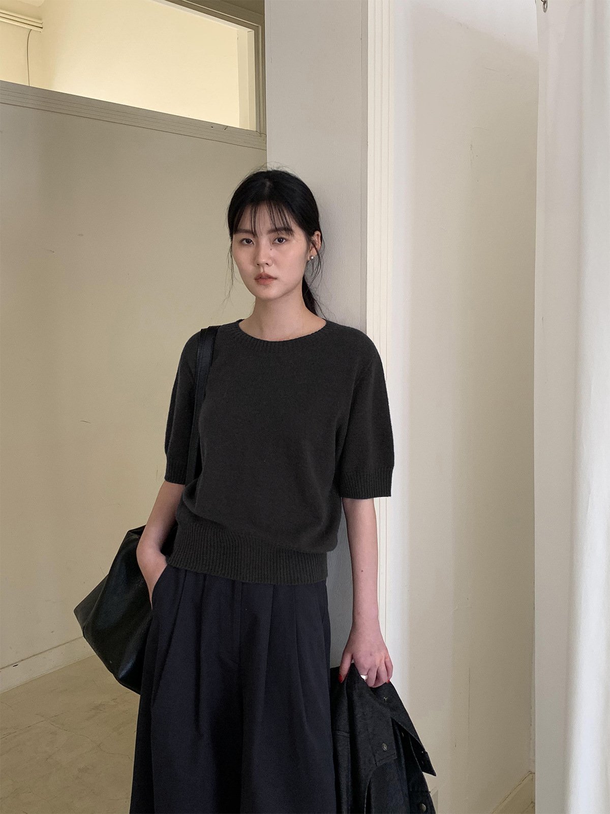 Soft 100%Wool Short-sleeved Knitwear 23469 - 图片 3