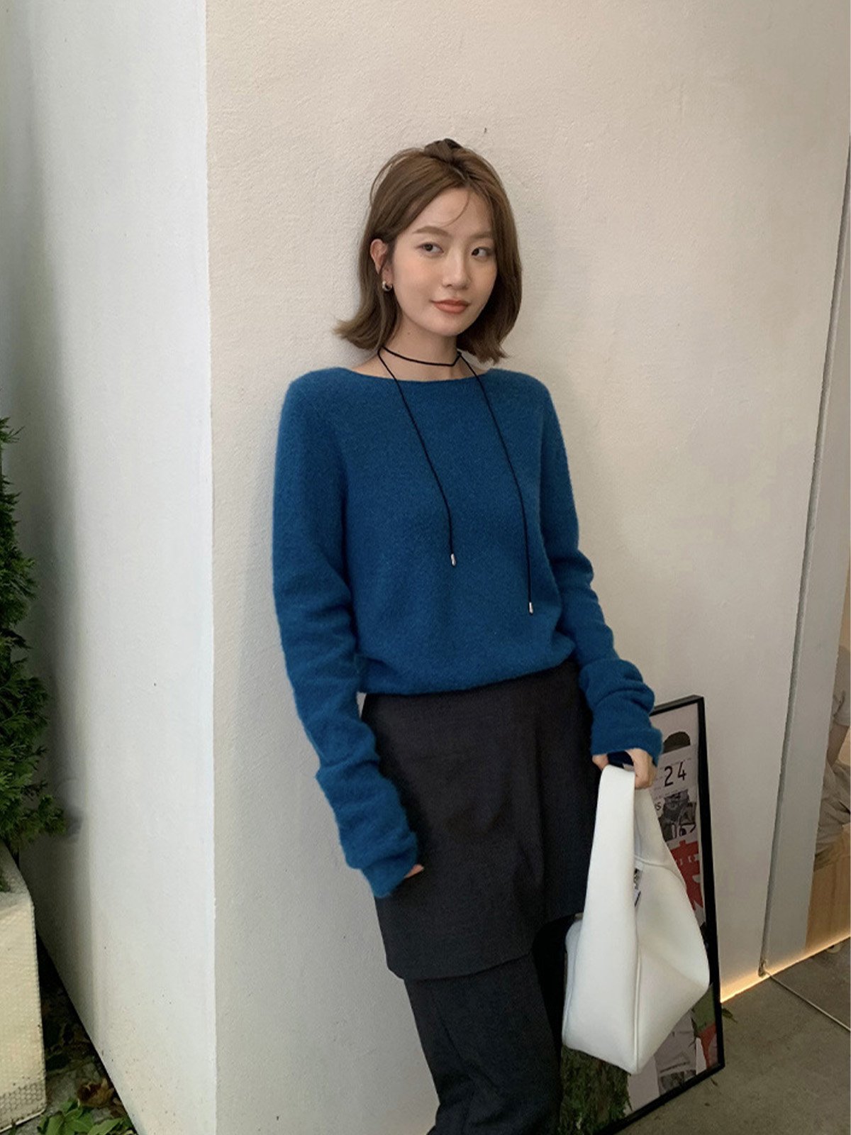 75%Cashmere and 25%Silk Long sleeve sweater 43ME52318U