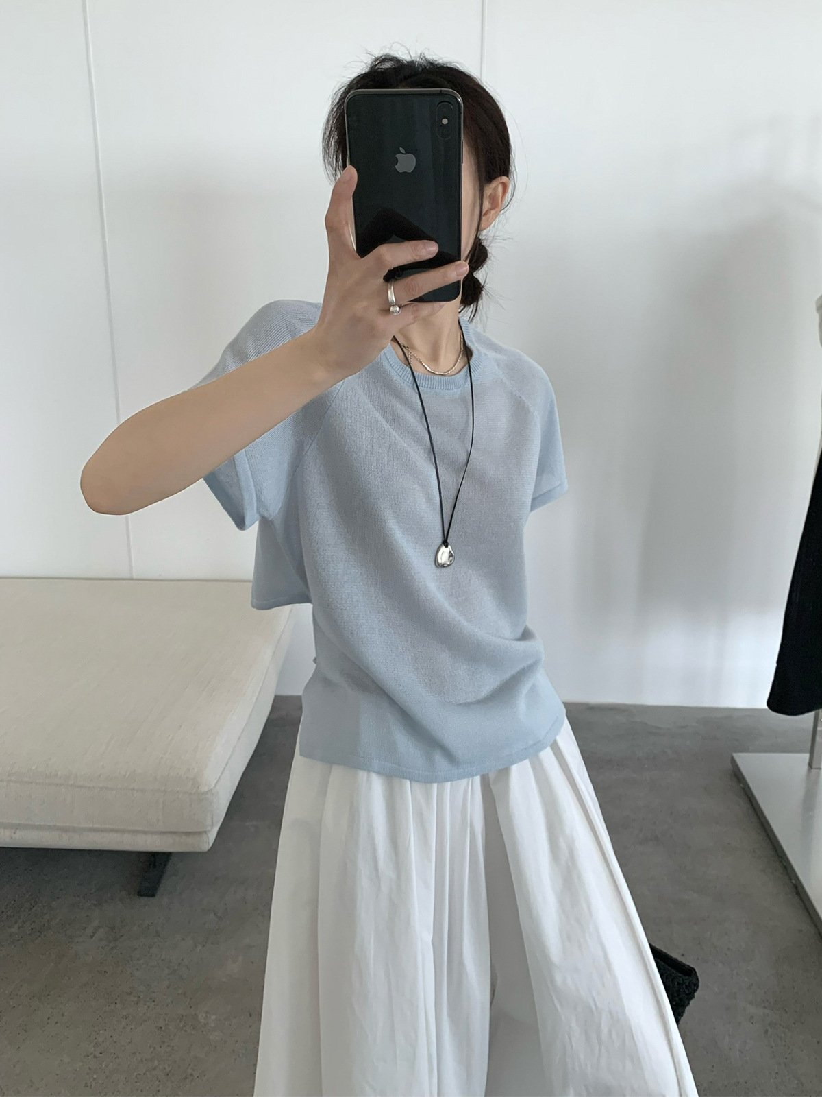 Suit linen and tencel short sleeve knitwear 24805 - 图片 4