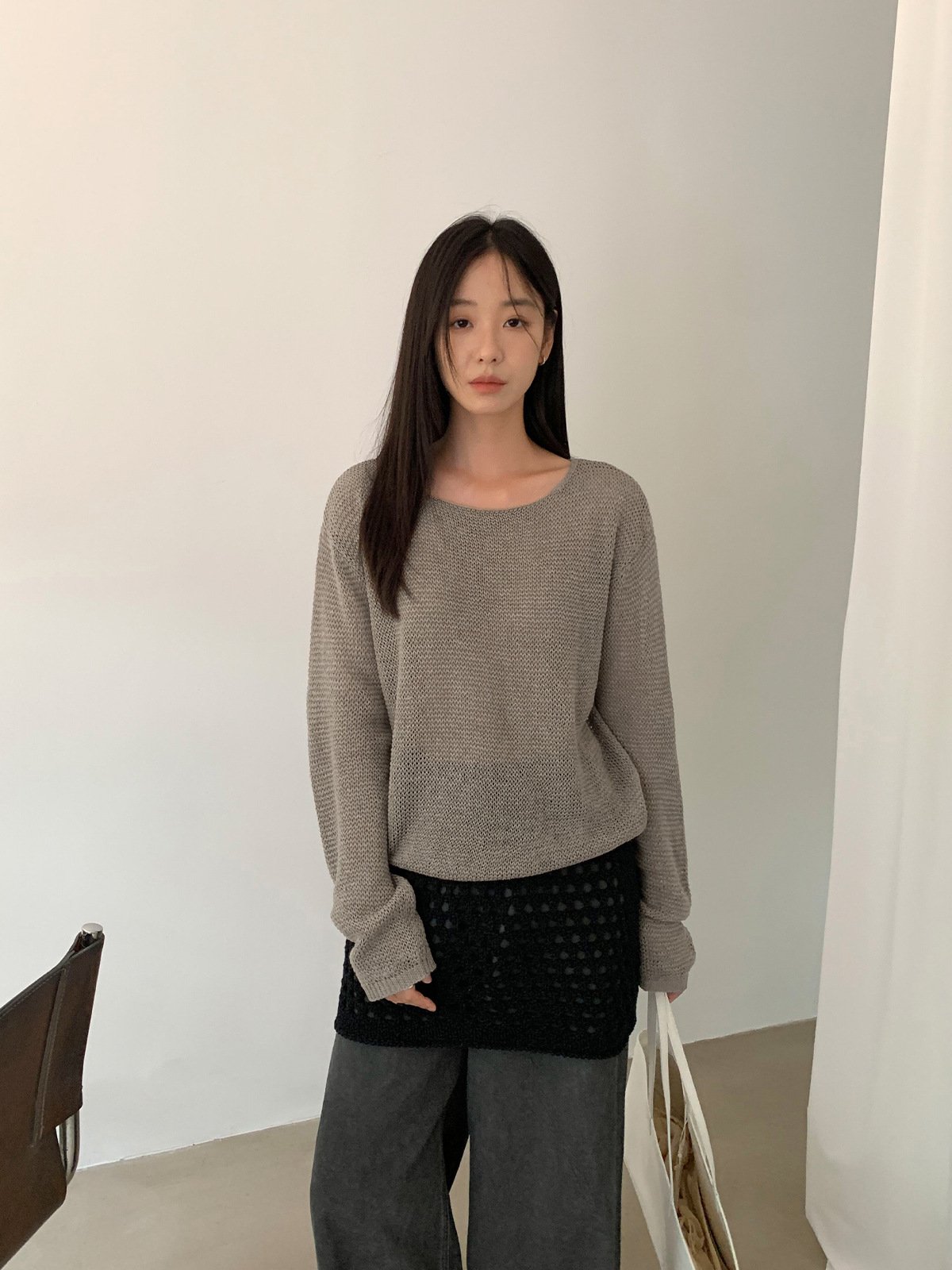 Regular Fit Cotton Blend Sweater Women Knitwear 25659