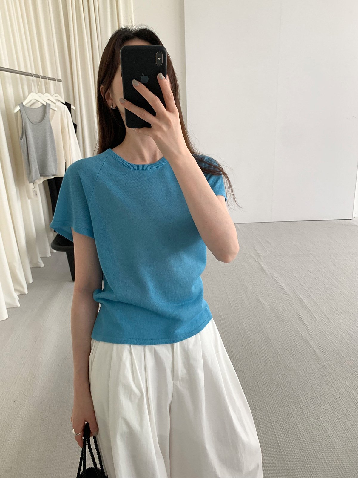Suit linen and tencel short sleeve knitwear 24805 - 图片 3