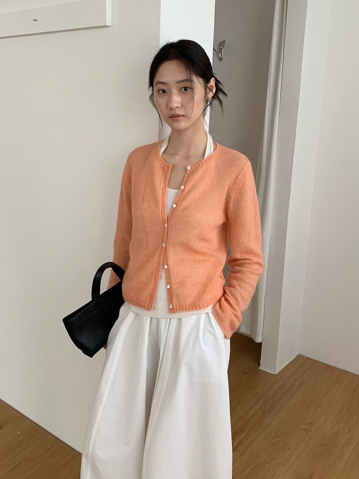 Super-mohair soft cardigan knitwear for ladies 25671