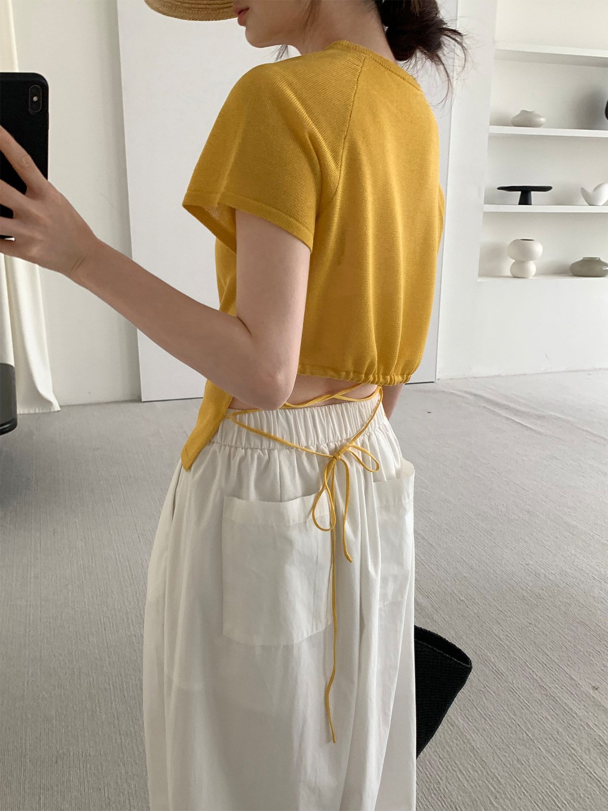 Suit linen and tencel short sleeve knitwear 24805 - 图片 2