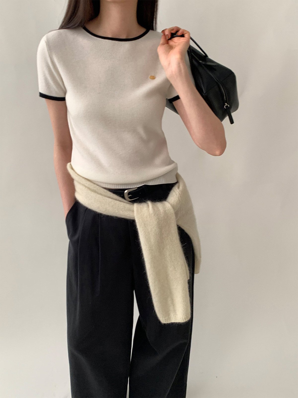 Short-sleeved Wool Blend sweater 25419 - 图片 4