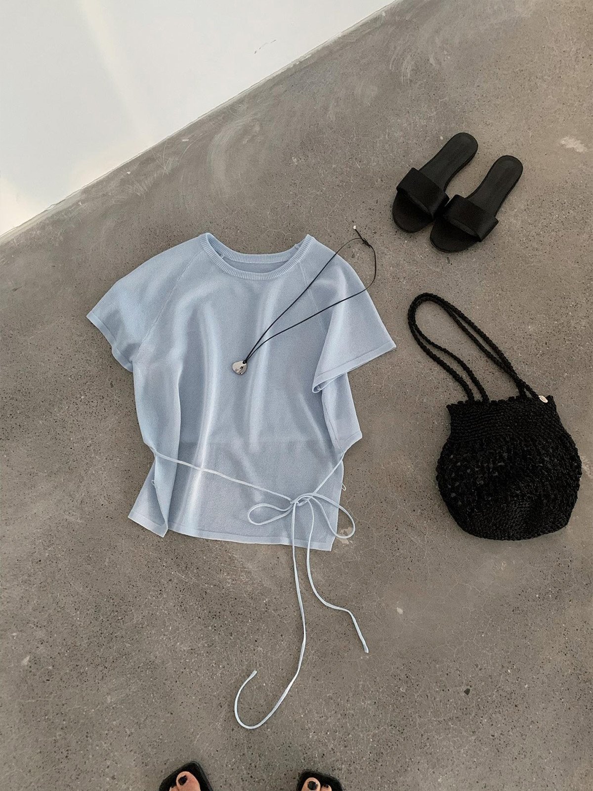 Suit linen and tencel short sleeve knitwear 24805 - 图片 5