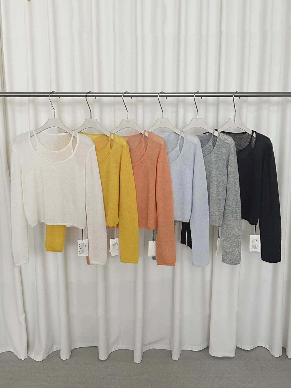 Super Mohair Soft Splicing Sweater for Ladies 25621 - 图片 4