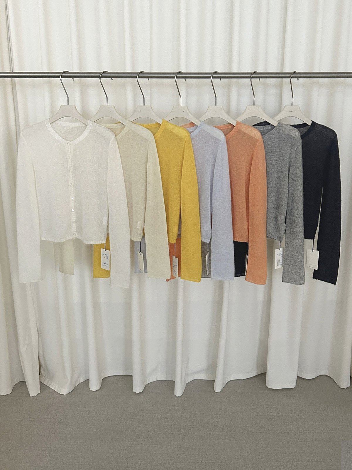 Super-mohair soft cardigan knitwear for ladies 25671 - 图片 4