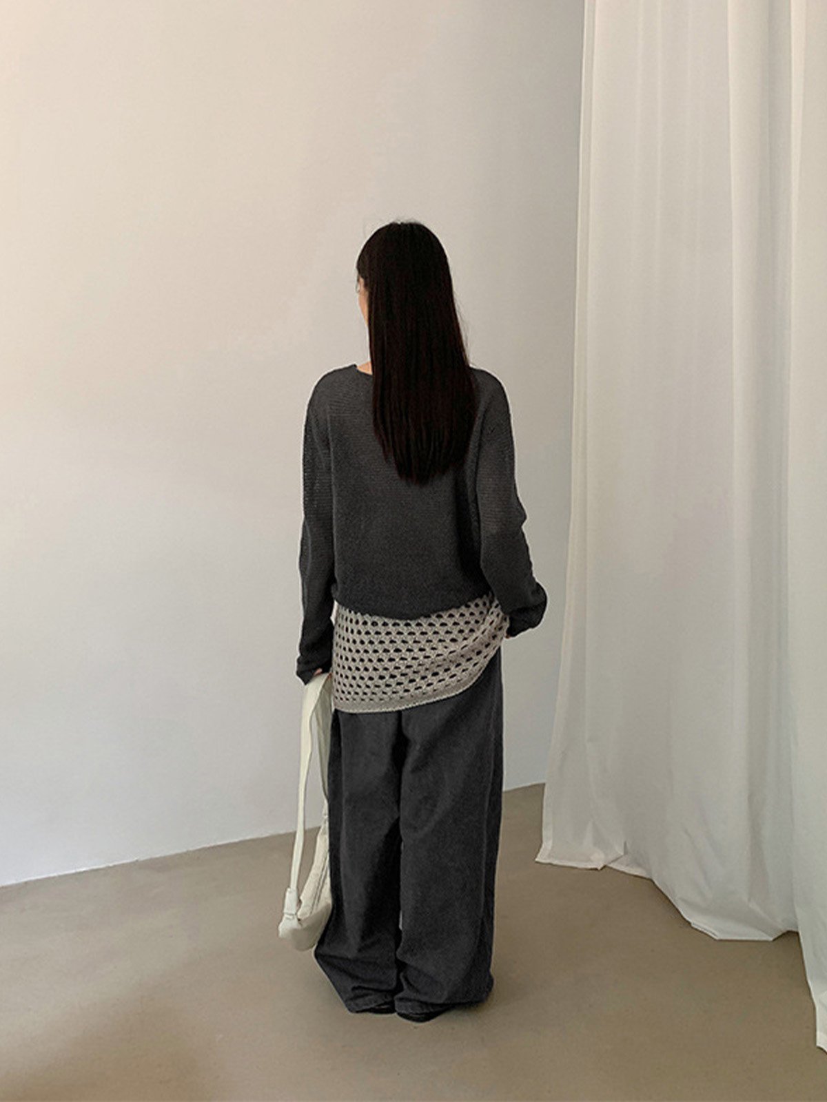 Regular Fit Cotton Blend Sweater Women Knitwear 25659 - 图片 3