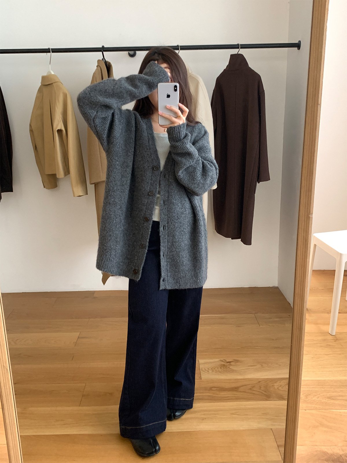 Mohair and wool cardigan v-neck sweater 265789 - 图片 5