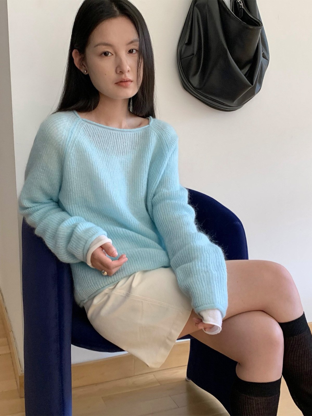 Super Mohair Pullover Long Sleeve Sweater 52368 - 图片 5