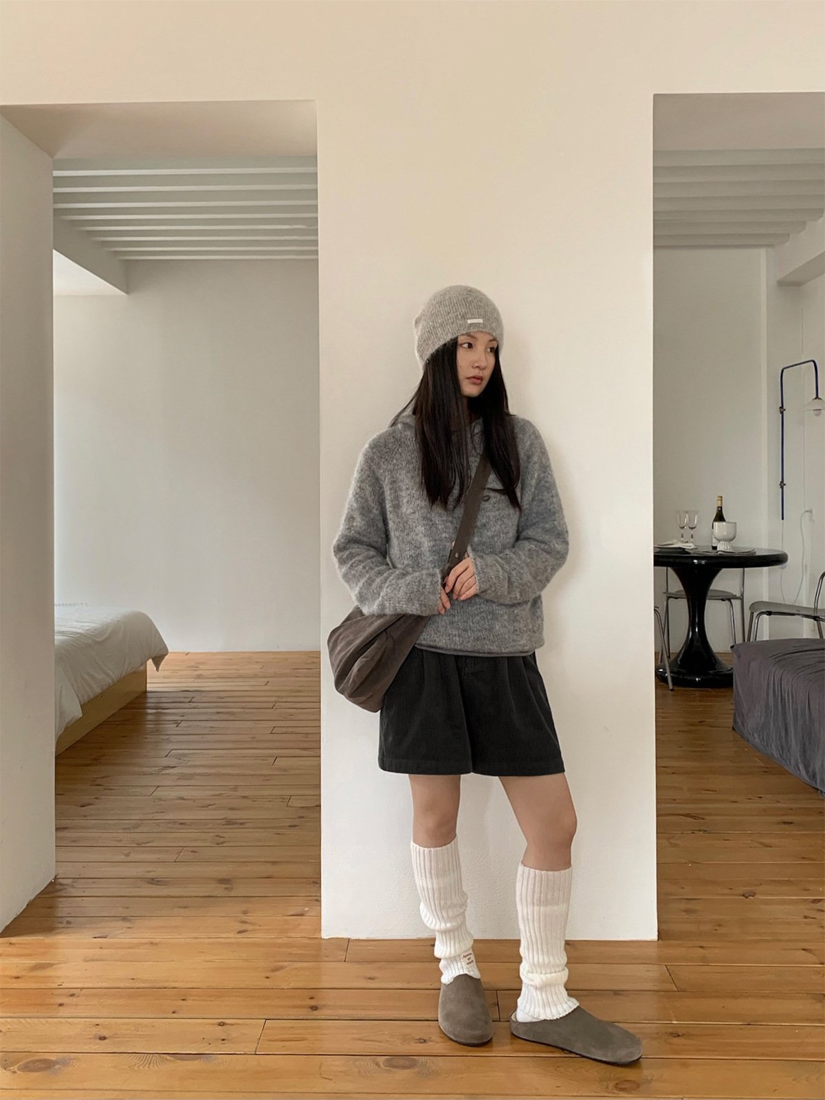 Super Mohair Hooded Embroidered Long Thick Sweater 52371 - 图片 3