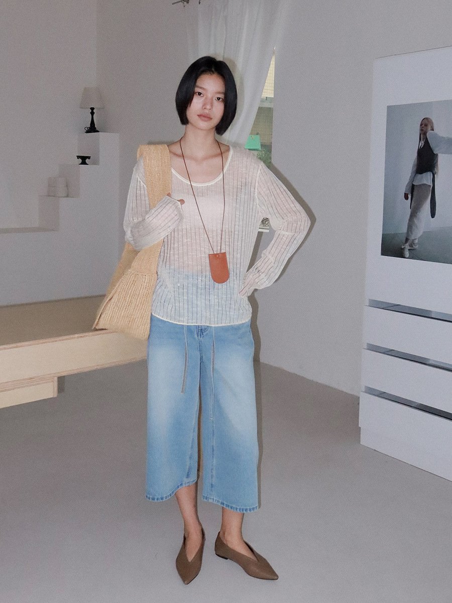 Loose Women Knitwear Long Sleeve T-shirt 52MP55951 - 图片 2