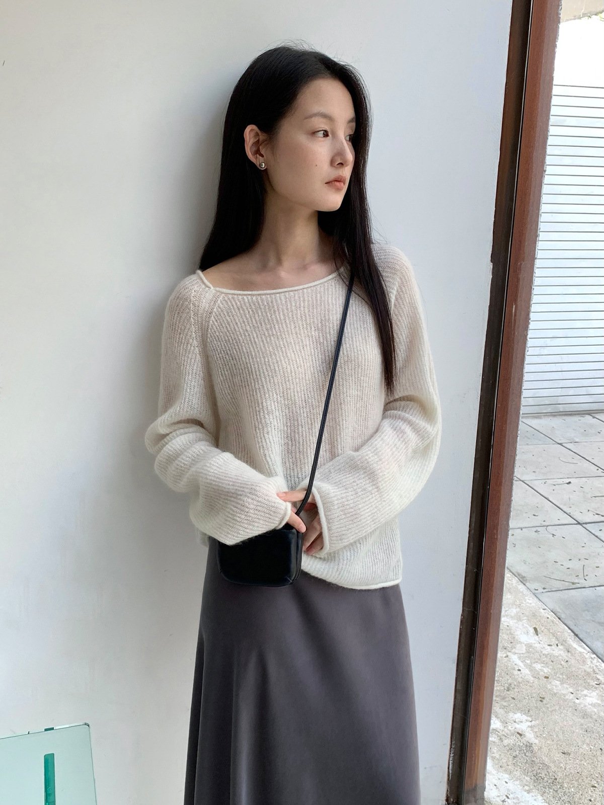 Super Mohair Pullover Long Sleeve Sweater 52368 - 图片 3