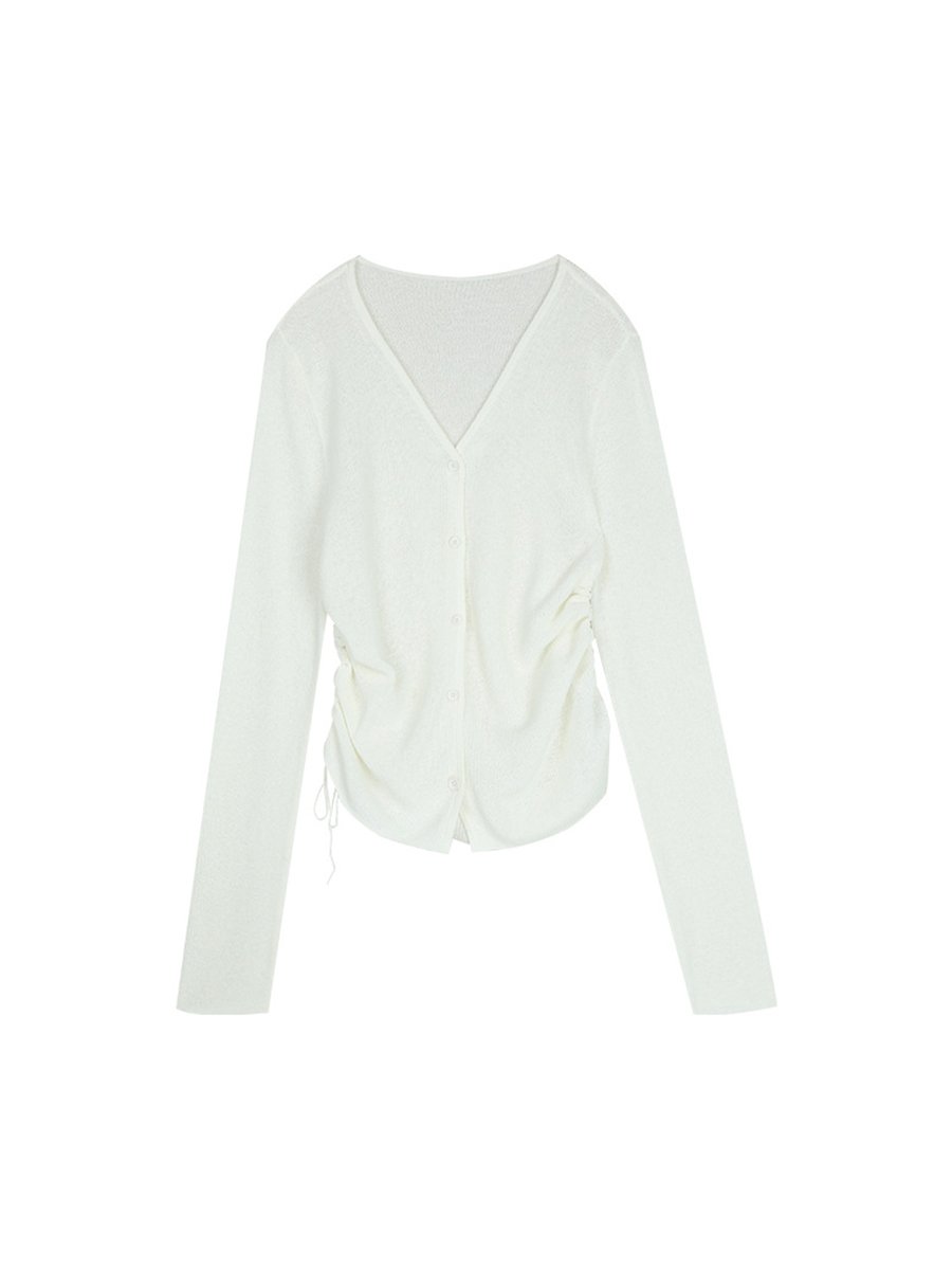 Linen and Cotton V-neck Cardigan Knitwear 51MF53812 - 图片 6
