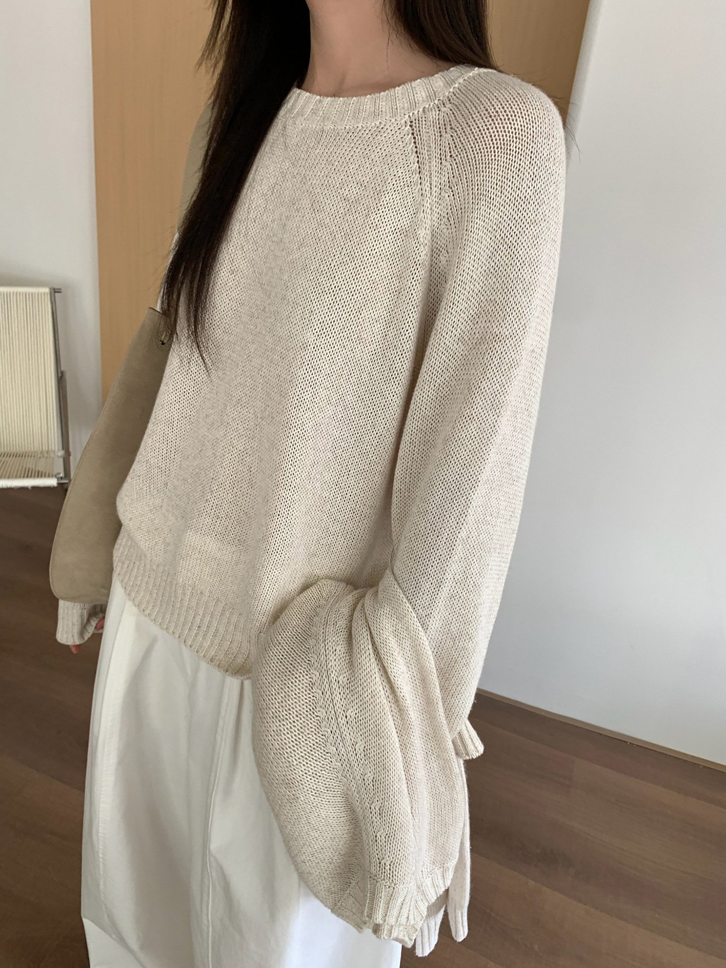 Loose and comfortable Linen Autumn Knitwear 25415 - 图片 5
