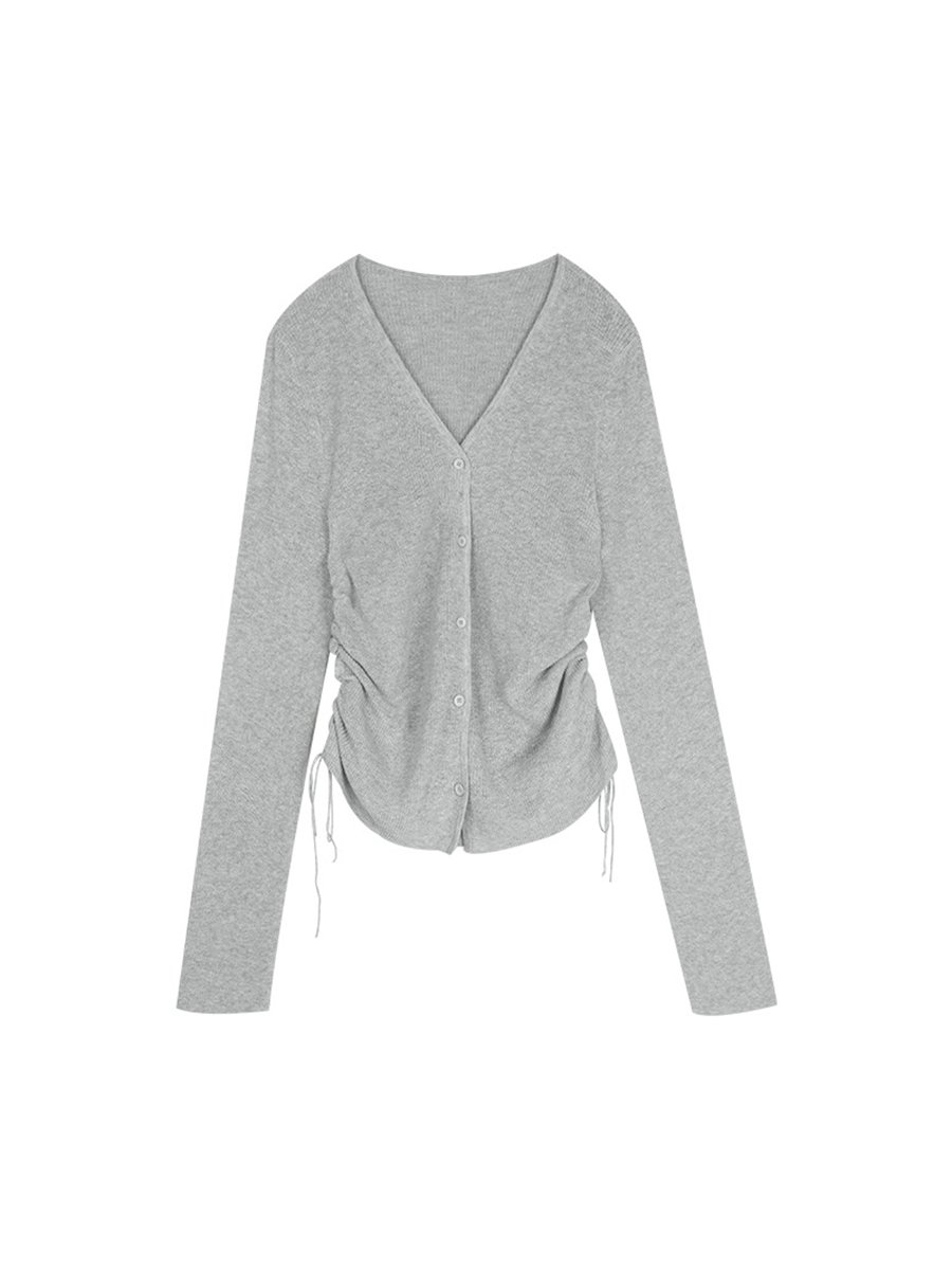 Linen and Cotton V-neck Cardigan Knitwear 51MF53812 - 图片 7