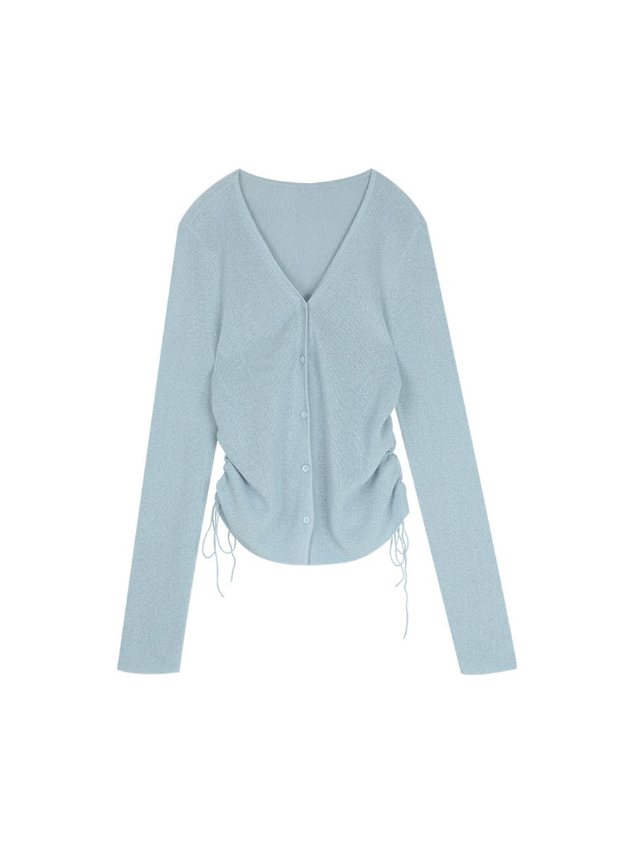 Linen and Cotton V-neck Cardigan Knitwear 51MF53812 - 图片 8