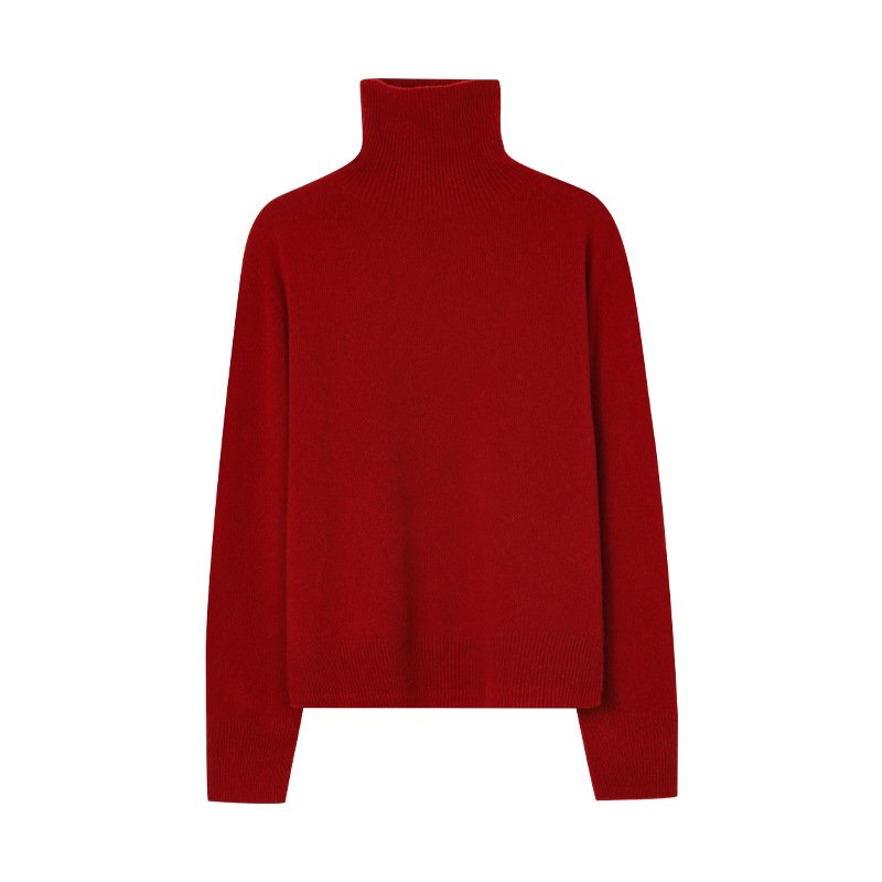 Custom high-neck 100% Wool women sweater MG1236 - 图片 6