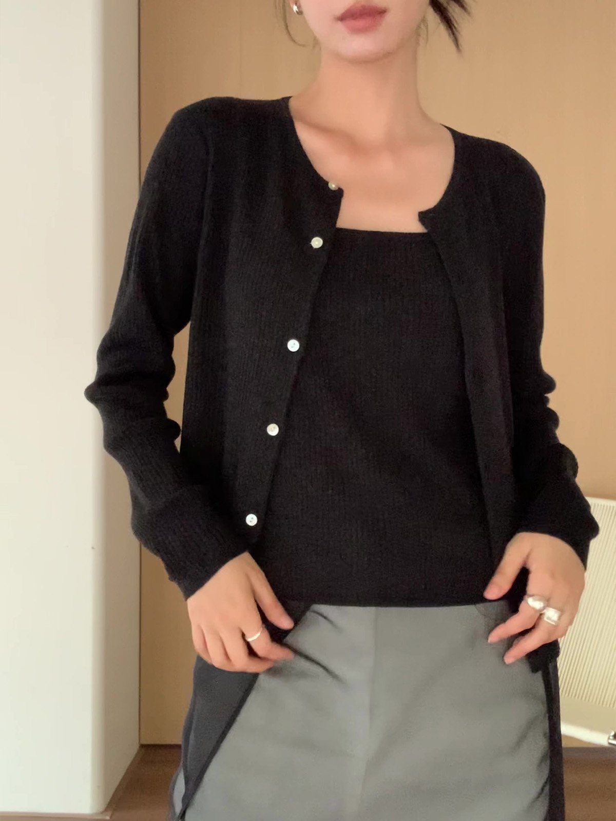 Wool Knitwear vest two-piece set 25657 - 图片 2