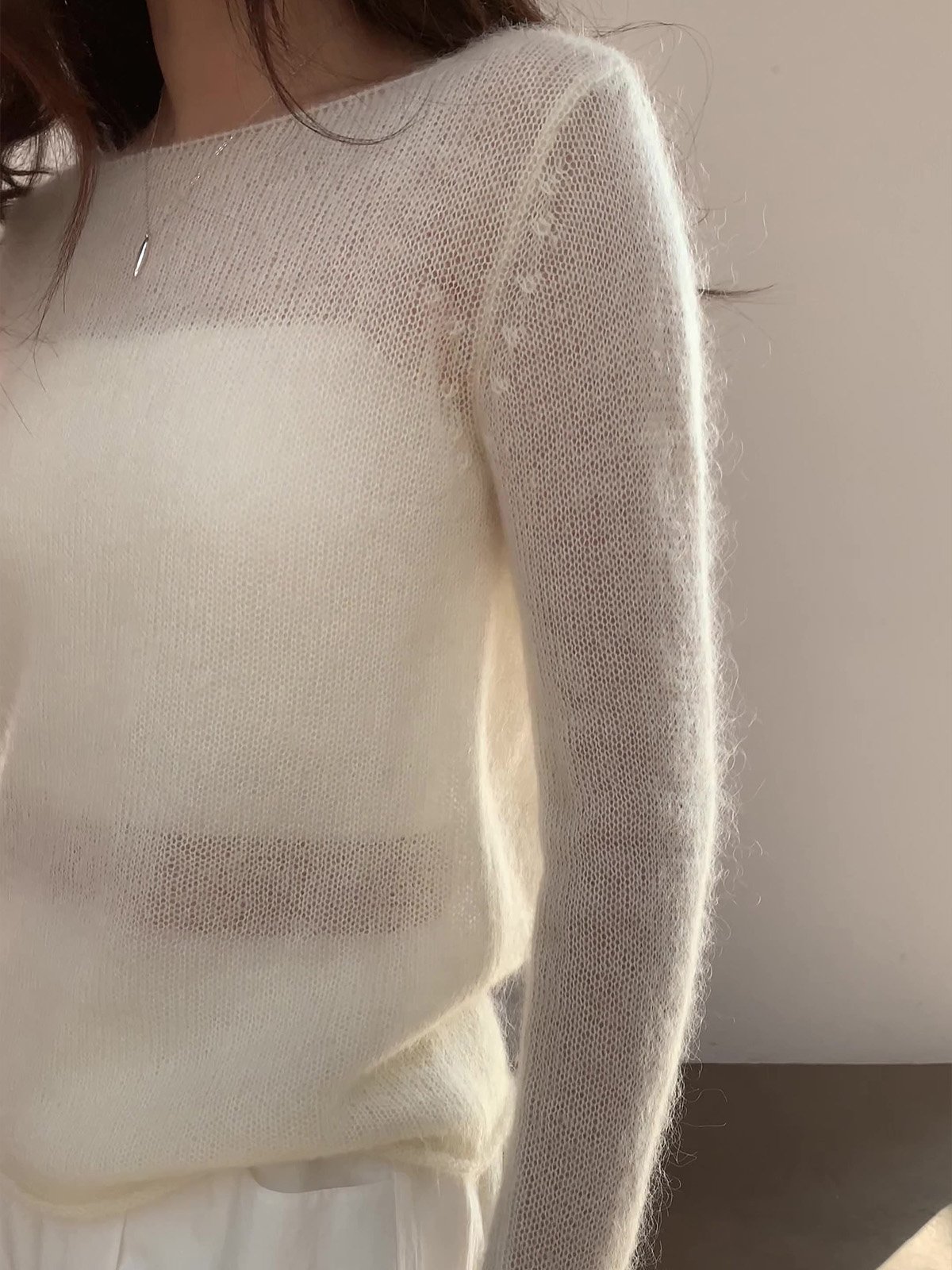 Superfine Mohair and Wool Pullover Sweater D411511133 - 图片 3