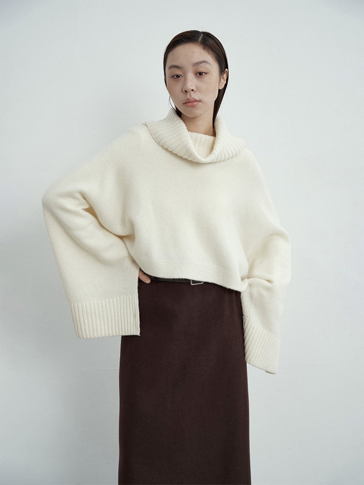 100%Wool Loose Turtlneck Sweater L4215441244 - 图片 4