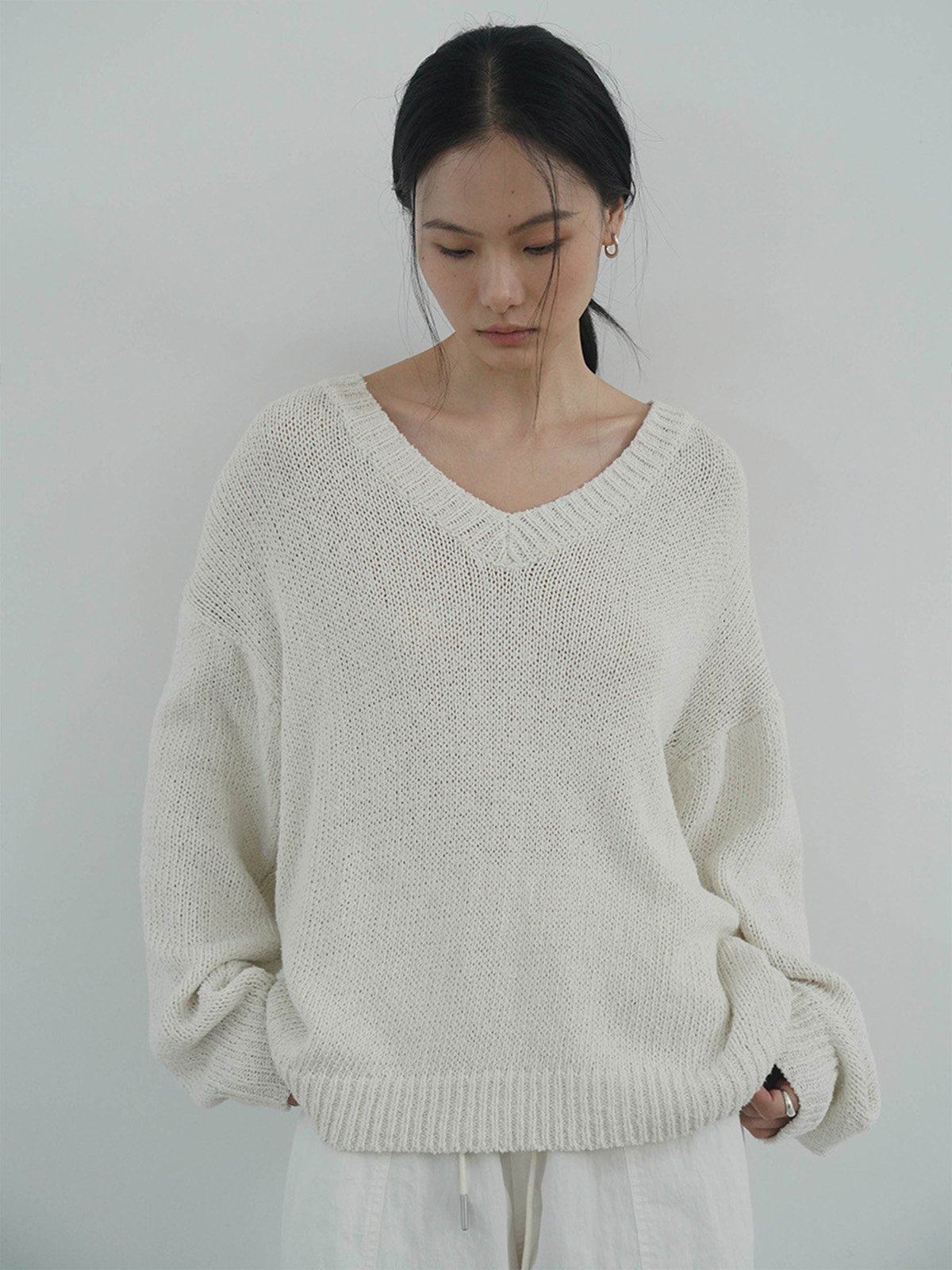 100%Cotton V-neck Knitwear D411511155