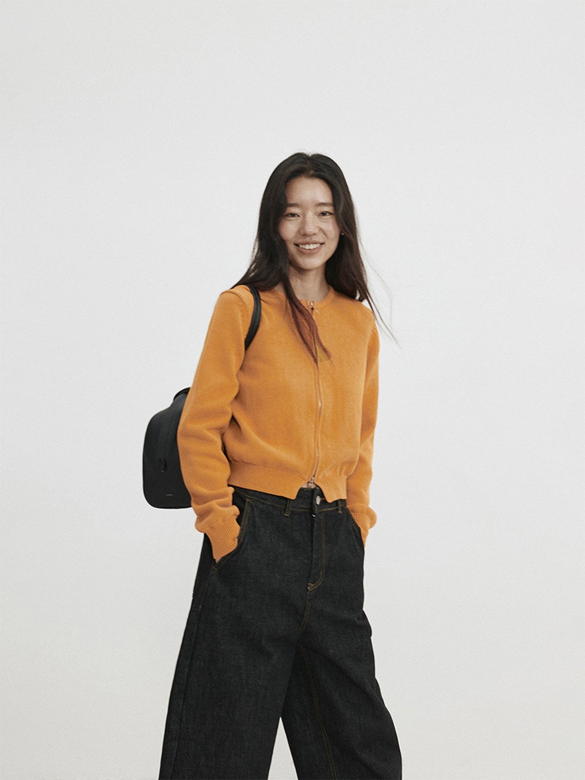 100%Cotton Zip up Round Neck Knitwear LAN502302790 - 图片 2