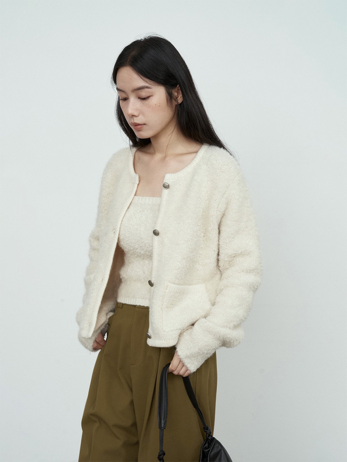 15% Wool Cardigan Sweater Single-breasted L4206241523 - 图片 3