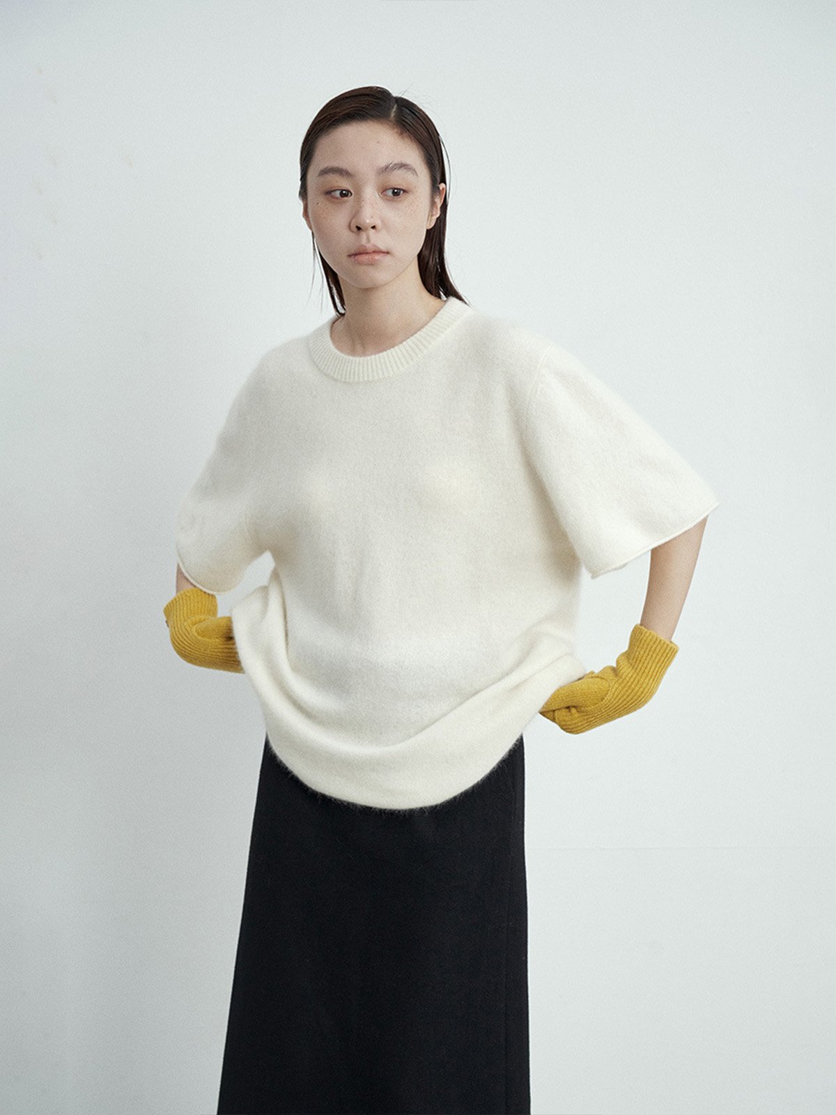 Raccoon and Wool Short Sleeve Oversize Knitwear L4215241277 - 图片 3