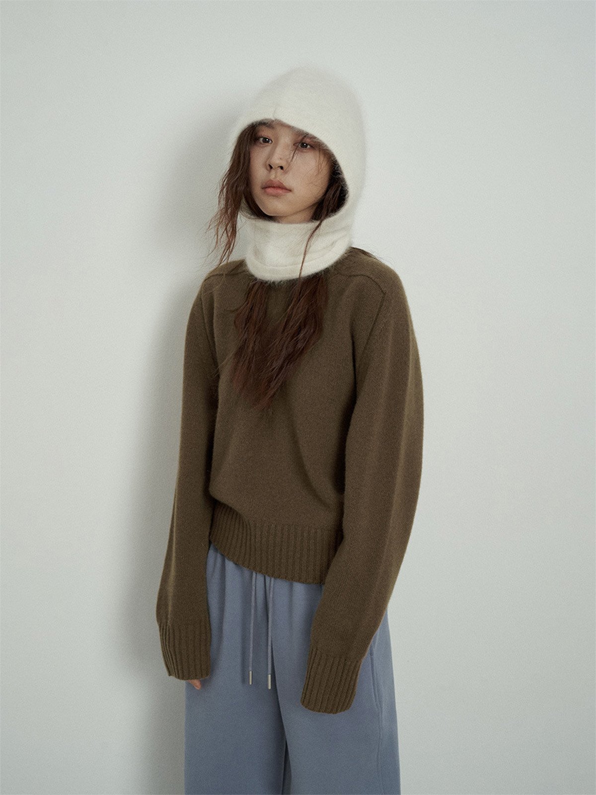 100%Wool Sweater Shoulder-inserted Round Neck Design L4215241074 - 图片 2