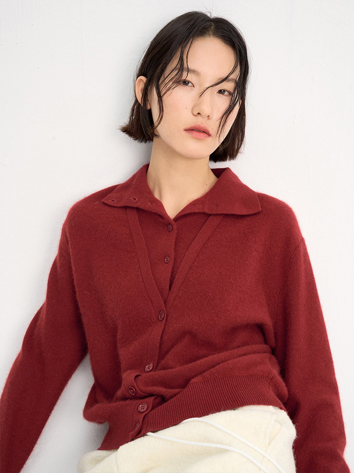 Soft Wool Knitted Cardigan Sweater - 图片 4