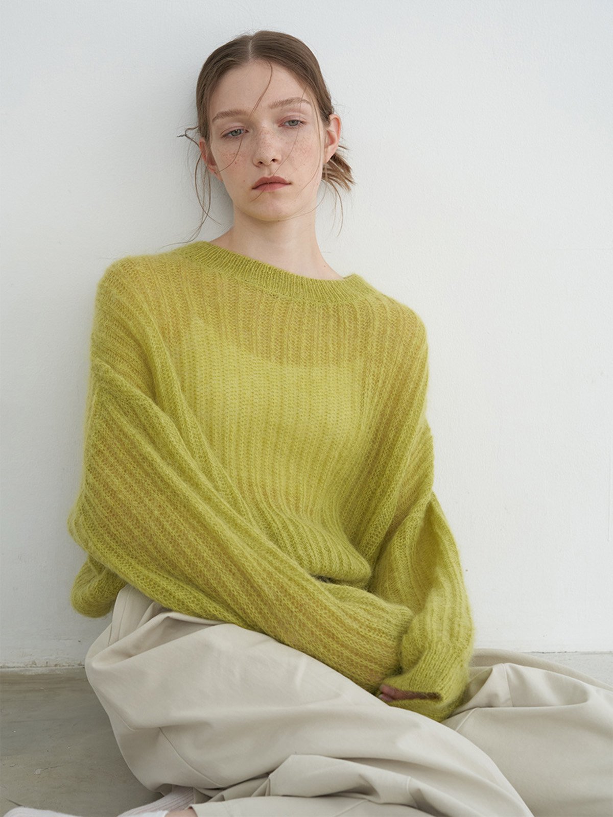 Mohair and Wool Crew neck Sweater D4215230860