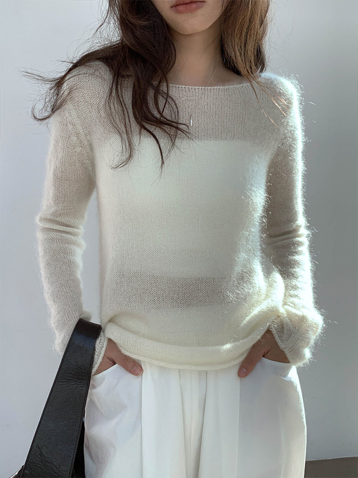 Superfine Mohair and Wool Pullover Sweater D411511133 - 图片 2