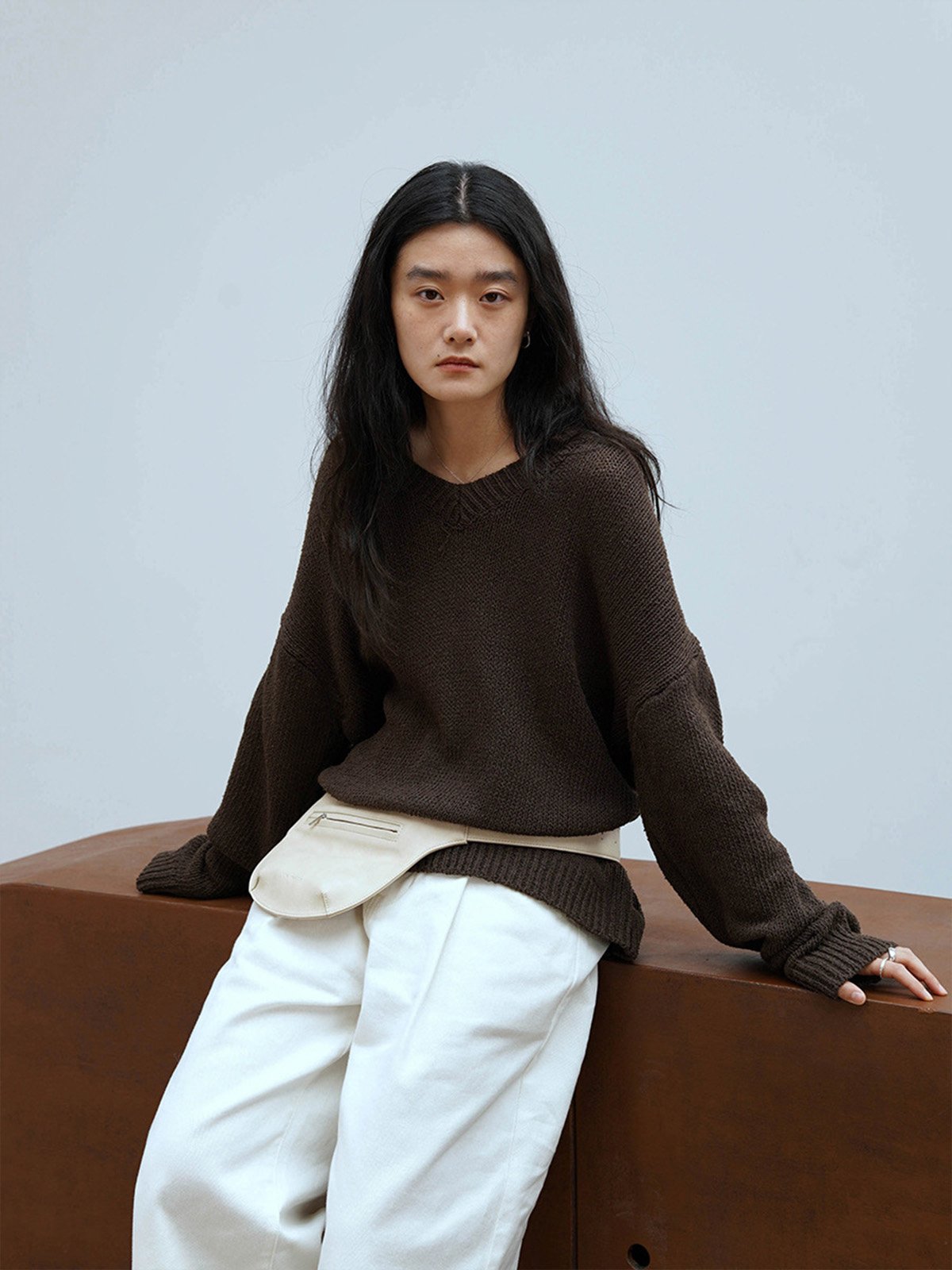 100%Cotton V-neck Knitwear D411511155 - 图片 4