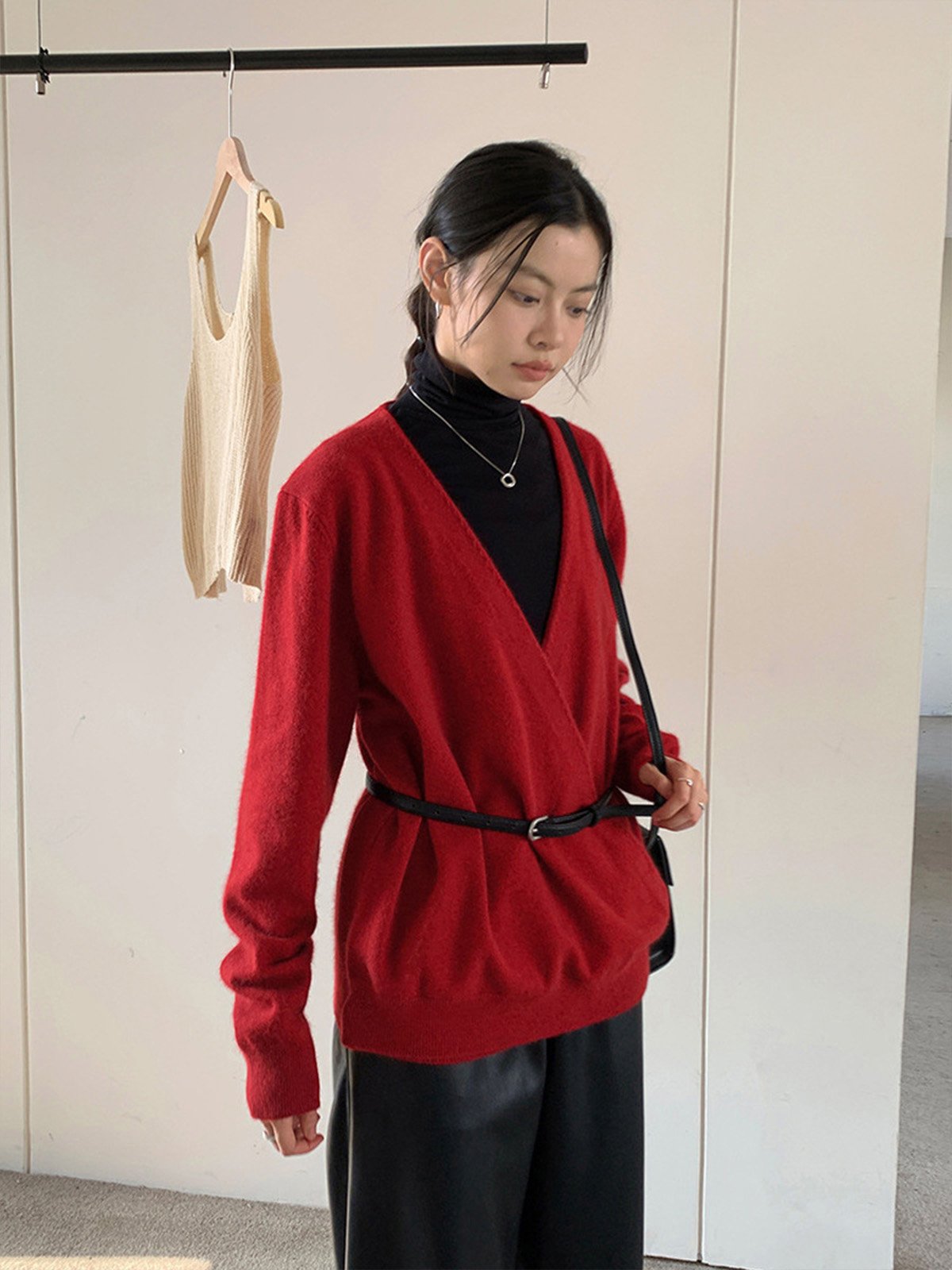 30% Raccoon and 10% Wool Cardigan Sweater L310644920 - 图片 4