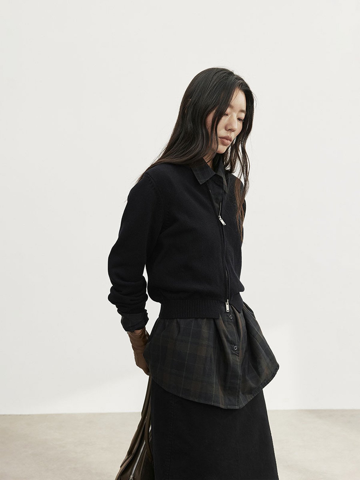 100%Cotton Zip up Round Neck Knitwear LAN502302790 - 图片 4