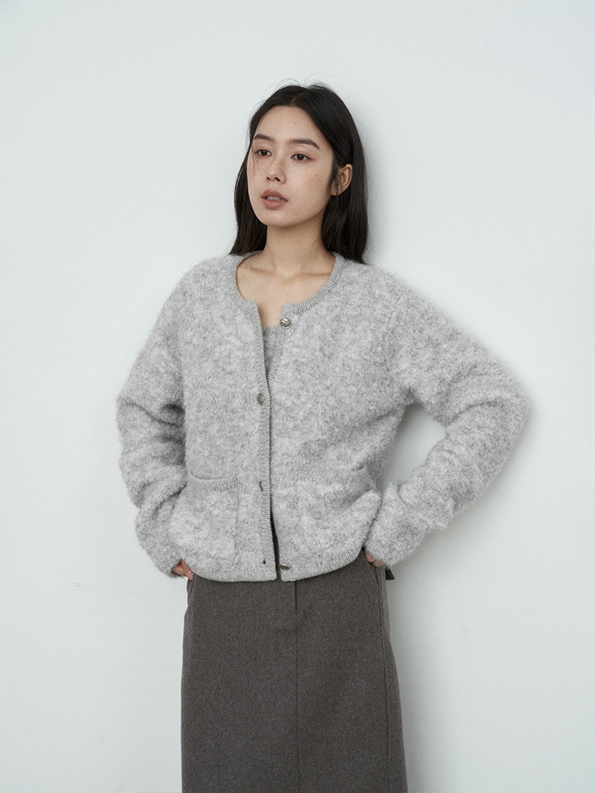 15% Wool Cardigan Sweater Single-breasted L4206241523 - 图片 4