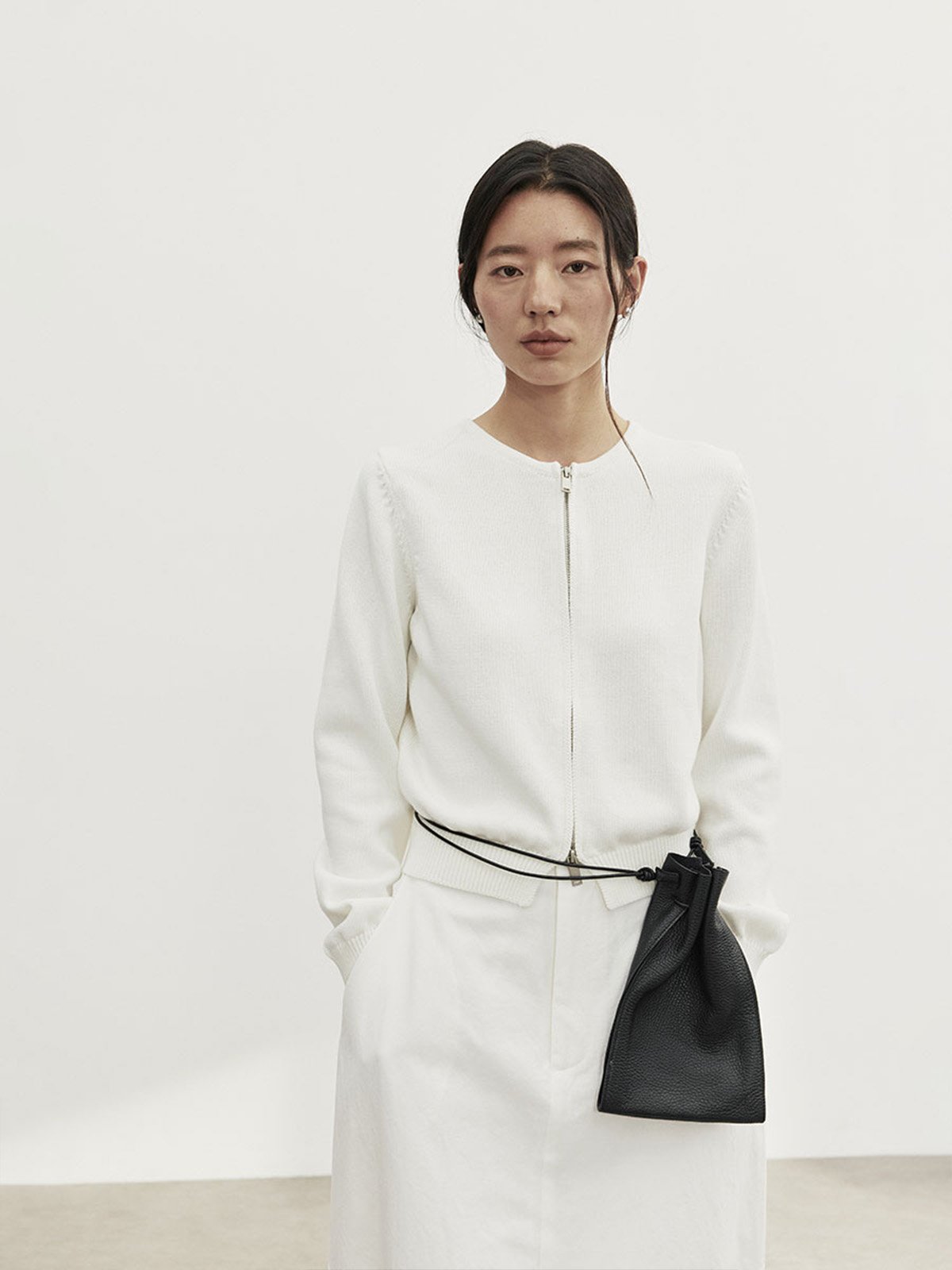 100%Cotton Zip up Round Neck Knitwear LAN502302790 - 图片 5