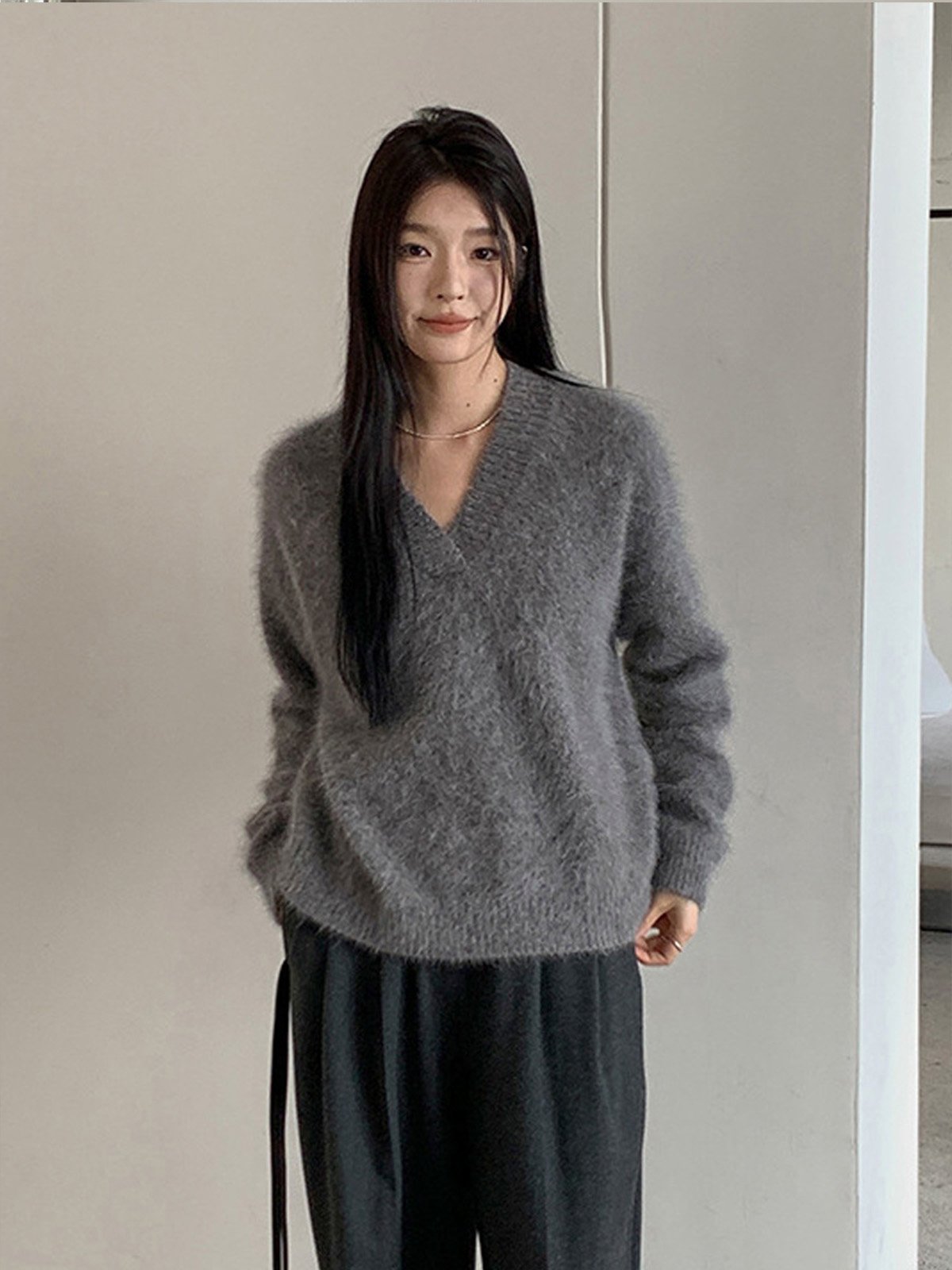 Warm fleece knitted sweater L321524911 - 图片 5