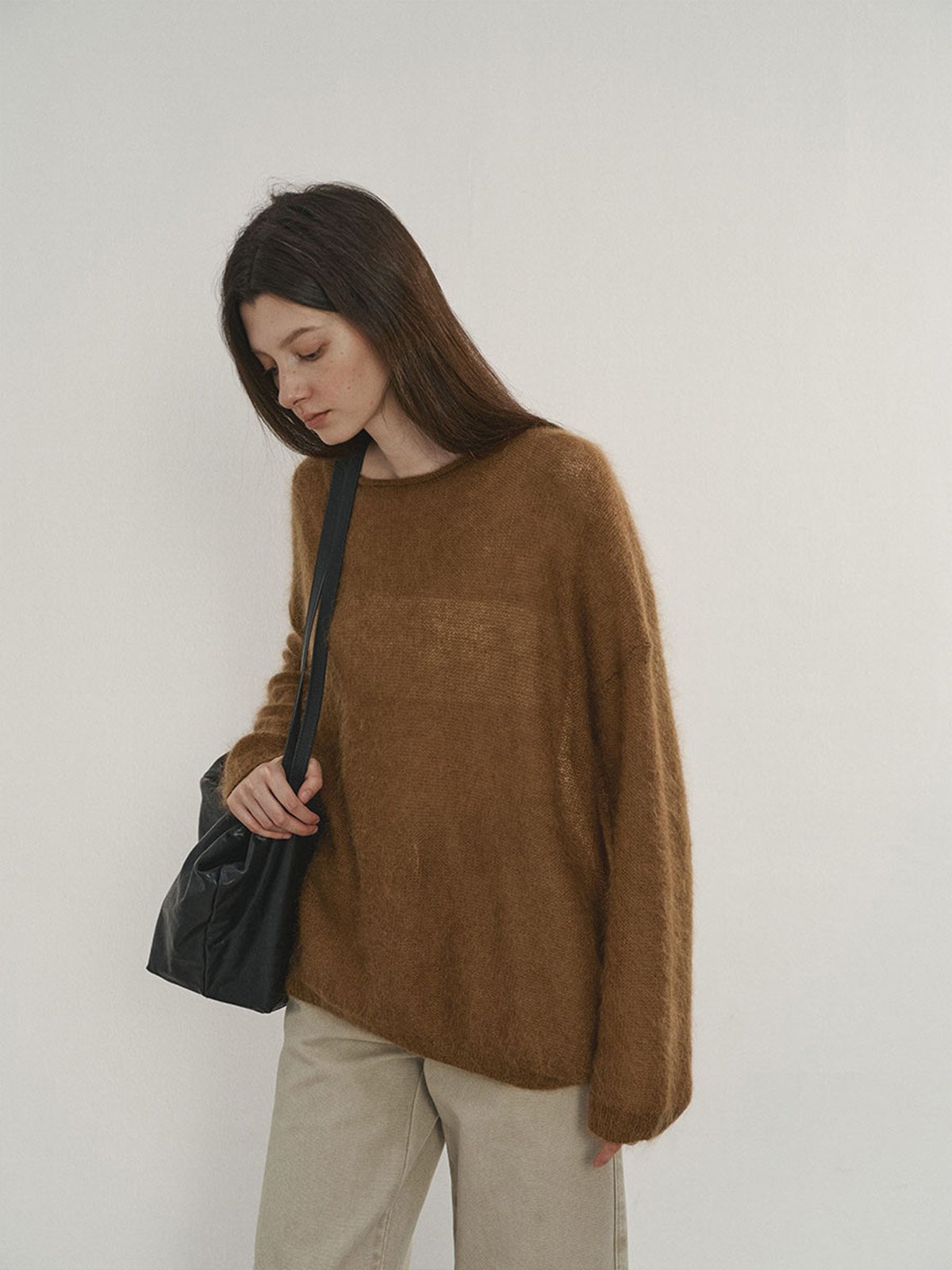 55%Mohair Wool Oversize Loose Pullover Knitwear LAN502302695 - 图片 3