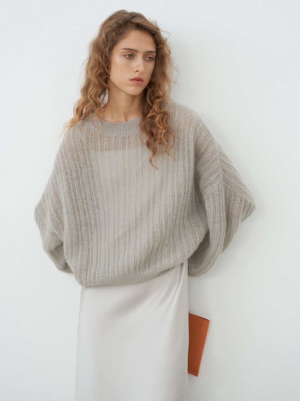 Mohair and Wool Crew neck Sweater D4215230860 - 图片 2